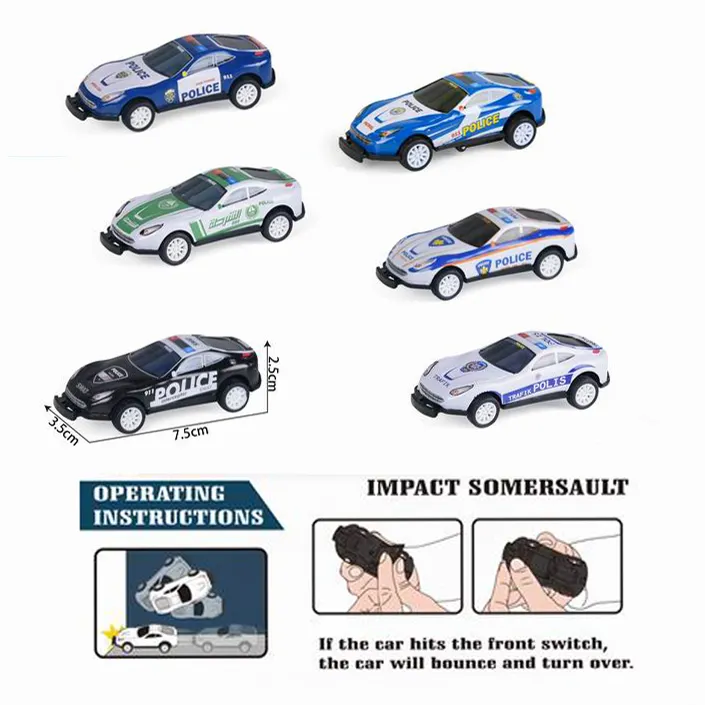 New Arrivals Pull Back Promotion Diecast Jumping Bouncing Vehicle Model Children's Stunt Alloy 360 Flip Toy Car