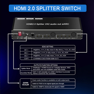 <strong>hdmi</strong> <strong>Splitter</strong> Switch <strong>HDMI</strong> 2.0 4K60Hz <strong>Splitter</strong> 2X2 Audio Out EARC EDlD Dolby <strong>hdmi</strong> <strong>Splitter</strong> <strong>1</strong> in 2 Out for QLED Game Monitor PS5 - Product Image 4