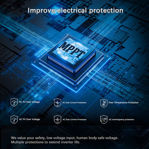Inversor de conexión a red de 1200W, limitador de potencia, pantalla LCD, entrada Solar, AC230V, salida de onda sinusoidal pura, batería de 48V, potencia ajustable
