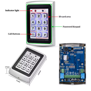 DIY ชุดระบบควบคุมการเข้าออกบ้านกลางแจ้งกันน้ำ15ชิ้นคีย์การ์ด EM4100คีย์ <span class=keywords><strong>RFID</strong></span> ปุ่มกด3A DC12V ประตูแหล่งจ่ายไฟ - Product Image 5