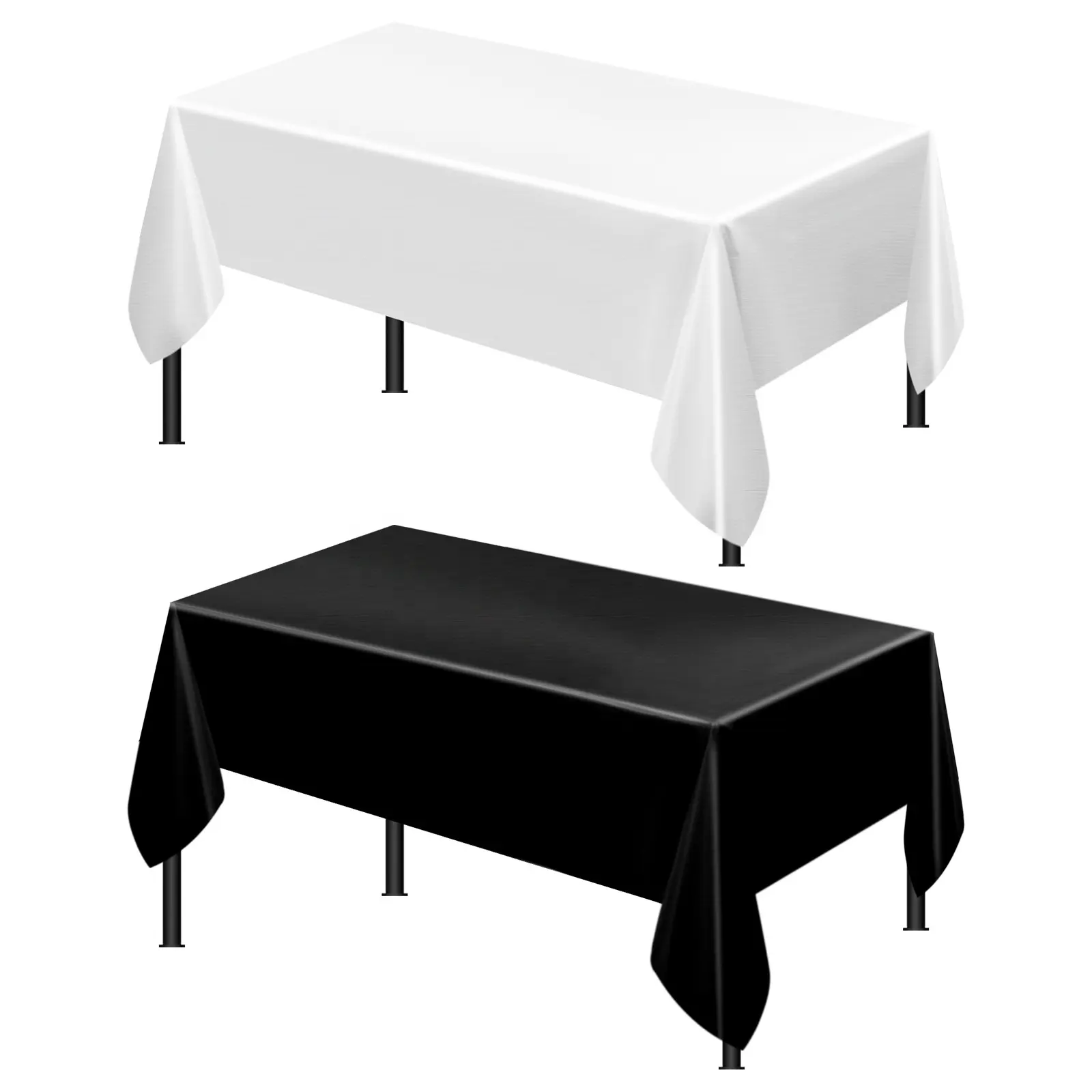 Toalhas De Mesa Descartáveis Cobertura De Mesa Retangular Toalha De Mesa De Plástico Impermeável para Decoração De Jantar De Casamento De Festa De Cozinha