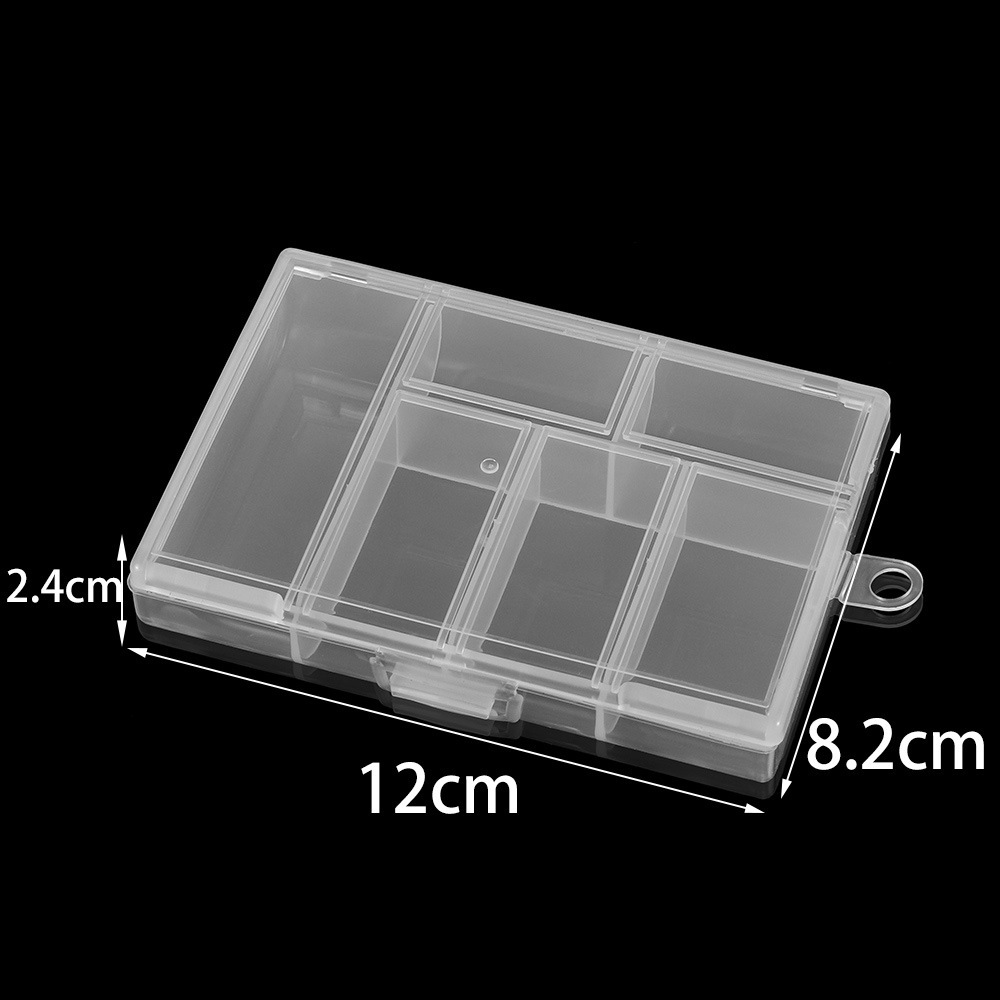 Boîte en plastique transparent fixe à 6 compartiments