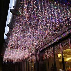 Lampu <span class=keywords><strong>String</strong></span> tirai peri LED kustom, lampu dekorasi Natal pernikahan ruang air terjun putih hangat - Product Image 4