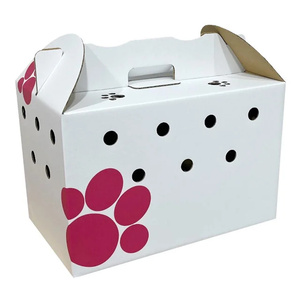 Pet köpek hayvan ambalaj taşıma taşıyıcı kutusu küçük Pet dayanıklı kedi karton nakliye kağit kutu ile özel LOGO - Product Image 5