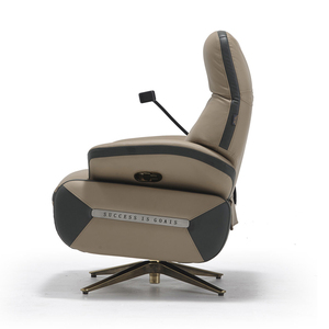 Dual-Motor Executive Office Chair Modernes Design Echtes Leder Gold Base Wireless Control Bürostuhl Massage Bürostuhl