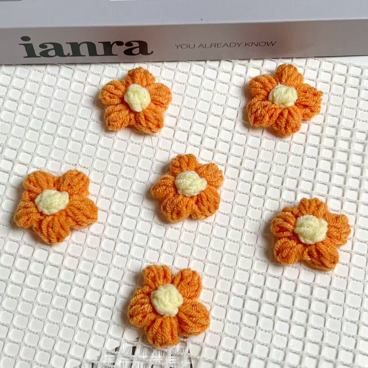 Lana puff Flor naranja