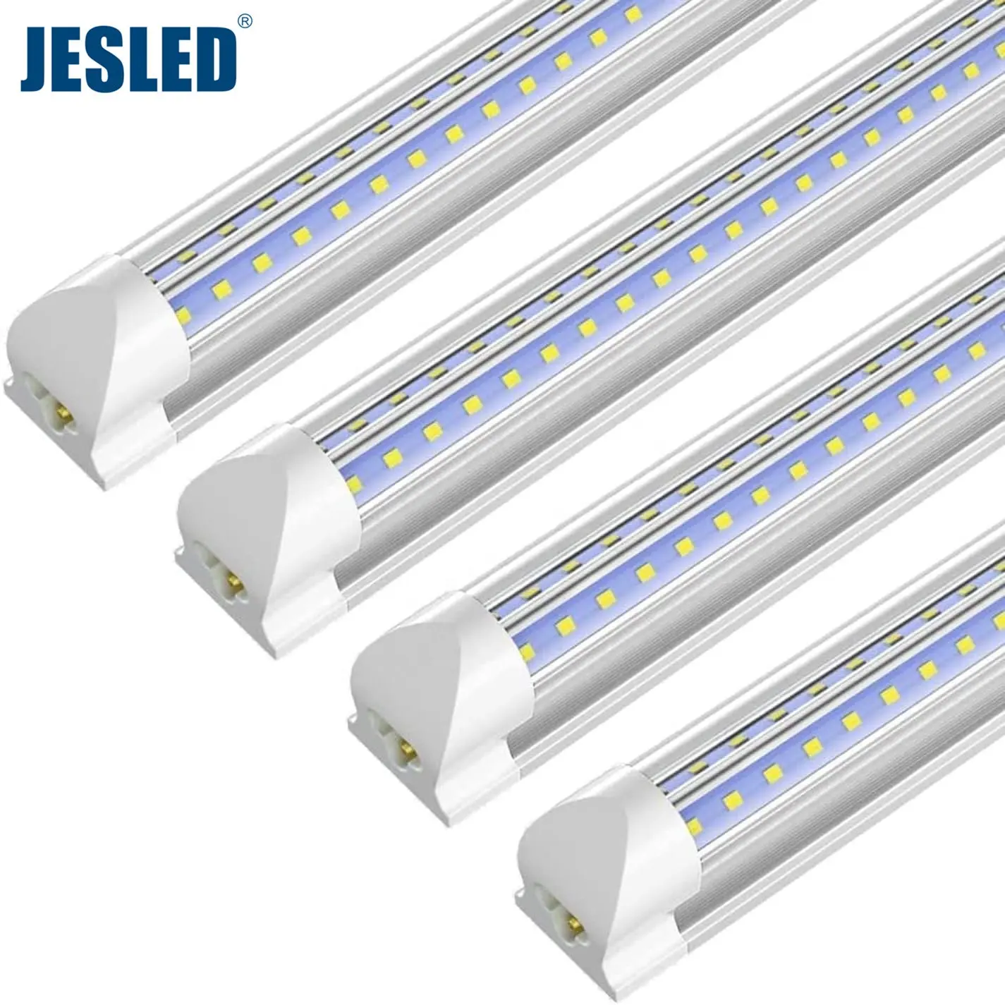 JESLED T8 LED 튜브 4000k 5000k 6000k 일광 V 모양 led 쿨러 라이트 4FT 6FT 8FT LED 상점 전등 플러그 ETL 나열