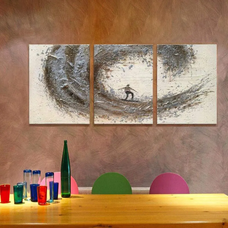 Lienzo de plata de precio superbajo, pinturas de arte abstracto para decoración de pared de sala de estar