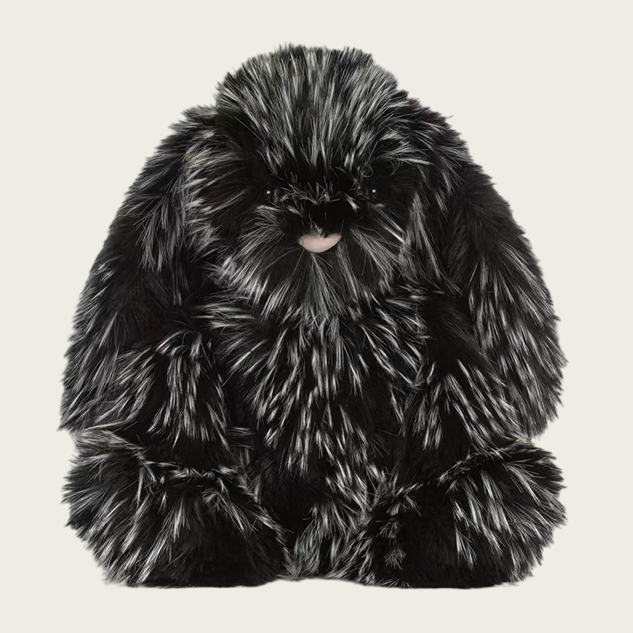 Black long-haired bunny rabbit-51cm-tall, 3-label dust bag