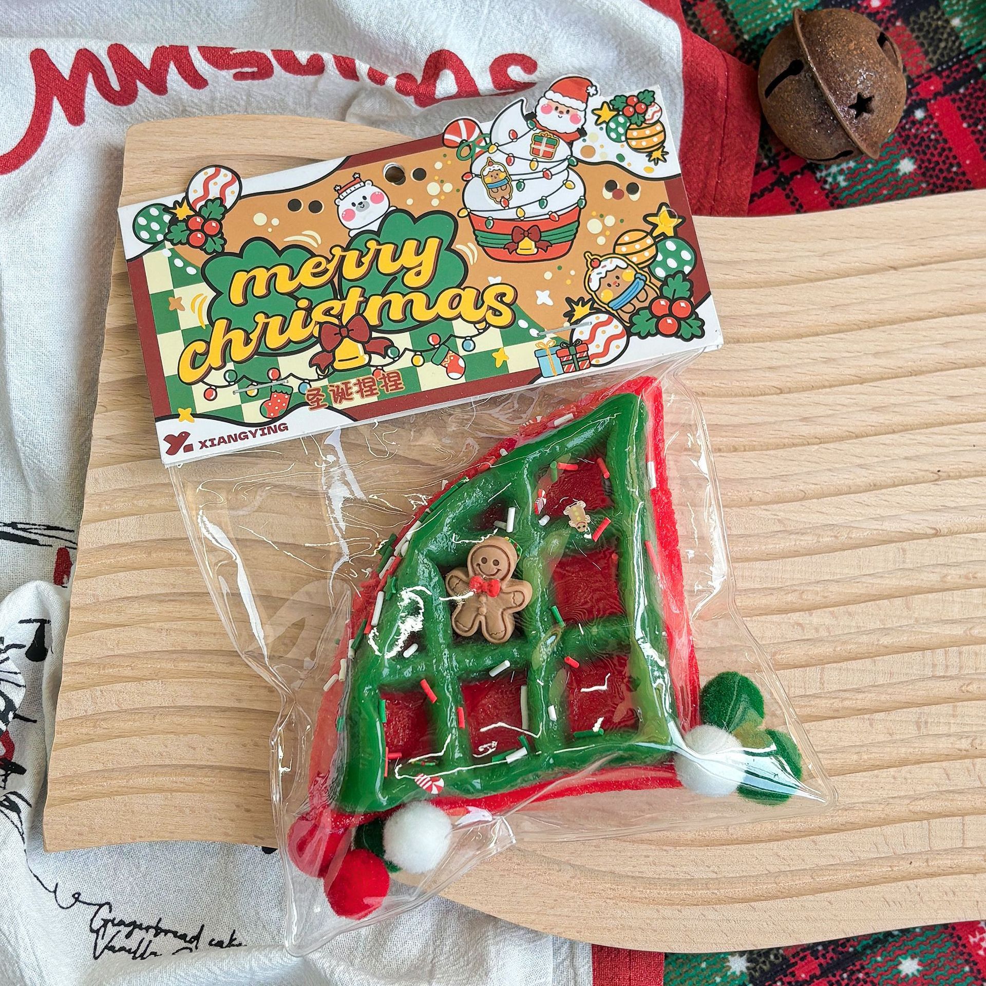 Gaufres triangulaires de Noël au matcha