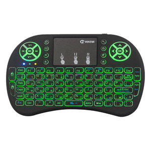 Teclado i8 retroiluminado de 7 colores, miniteclado inalámbrico de 2,4 GHz, Air Mouse para Android TV BOX, teclado de ordenador, control remoto para videojuegos