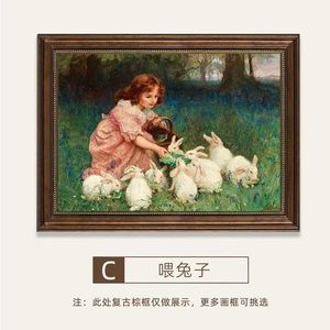 European Vintage <strong>Kids</strong> Canvas Painting Print Framed Decorative Wall <strong>Art</strong> for Nursery and Gift - Product Image 3