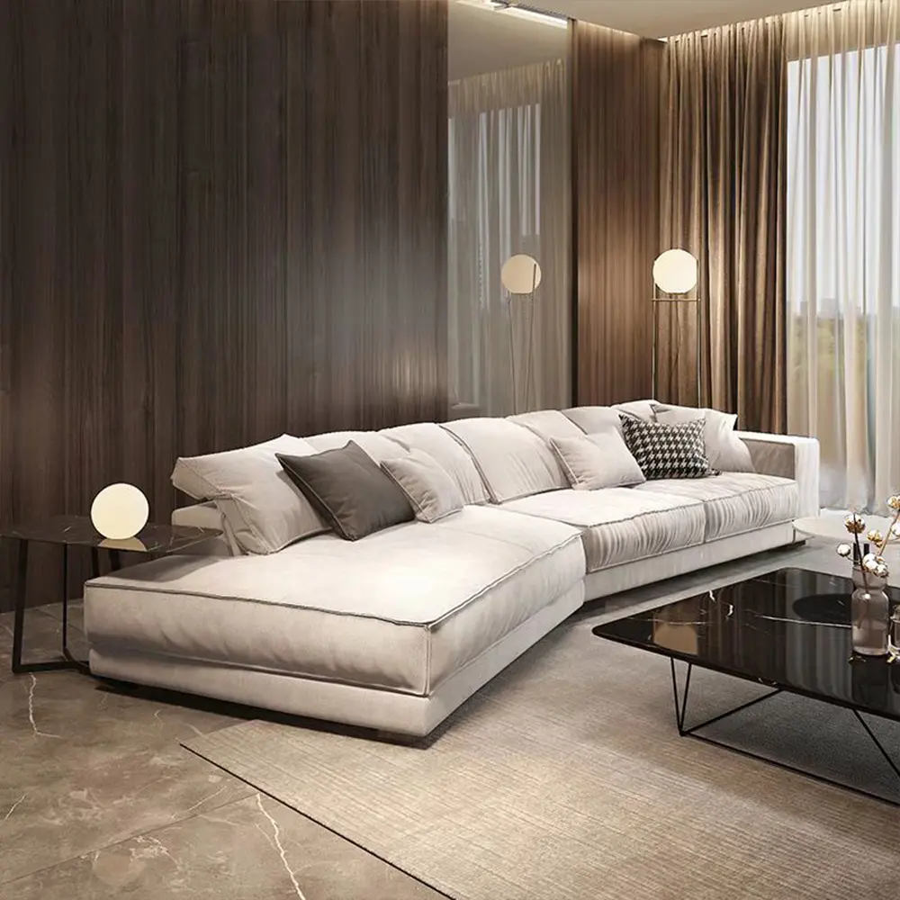 Hiện đại ánh sáng sang trọng Modular vải sofa ý đồ nội thất phòng khách nhung sáng tạo sofa Set