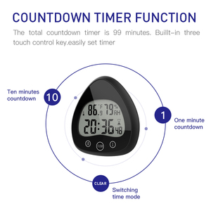 Beliebte Timer Wanduhr Badezimmer Countdown Countup Temperatur Luft feuchtigkeit Großes Display Dusch timer Wasserdicht - Product Image 3