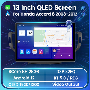 13.1 ''2din QLED màn hình 1920*1200 Android 12 4 gam âm thanh xe hơi cho Honda Accord 8 2008 2012 stereo GPS Blaupunkt âm thanh xe hơi - Product Image 3