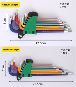T10-T50 9PC หลากสี L ประเภทรูปดาว HEX ซ็อกเก็ต Allen ชุดประแจ Torx HEX ชุดกุญแจ - Product Image 5