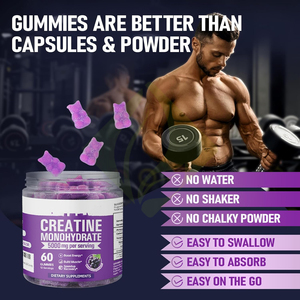 Private Label Pre Workout Supplement <strong>Alpha</strong> GPC Complex Creatine Monohydrate Gummies Muscle Growth Creatine Monohydrate Gummies - Product Image 5