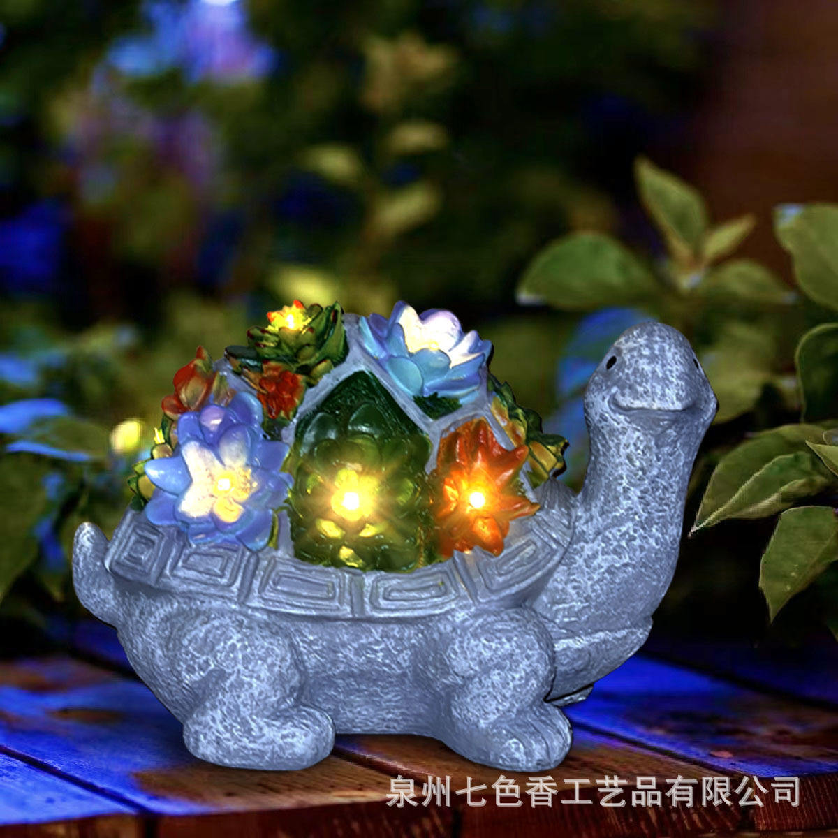 Lampe solaire tortue succulente