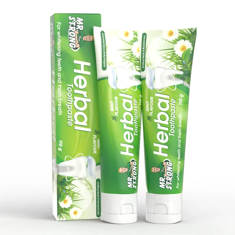 OEM Herbal Tooth paste Kunden spezifische Marken verpackung Adult Tooth paste Herbal Formulated
