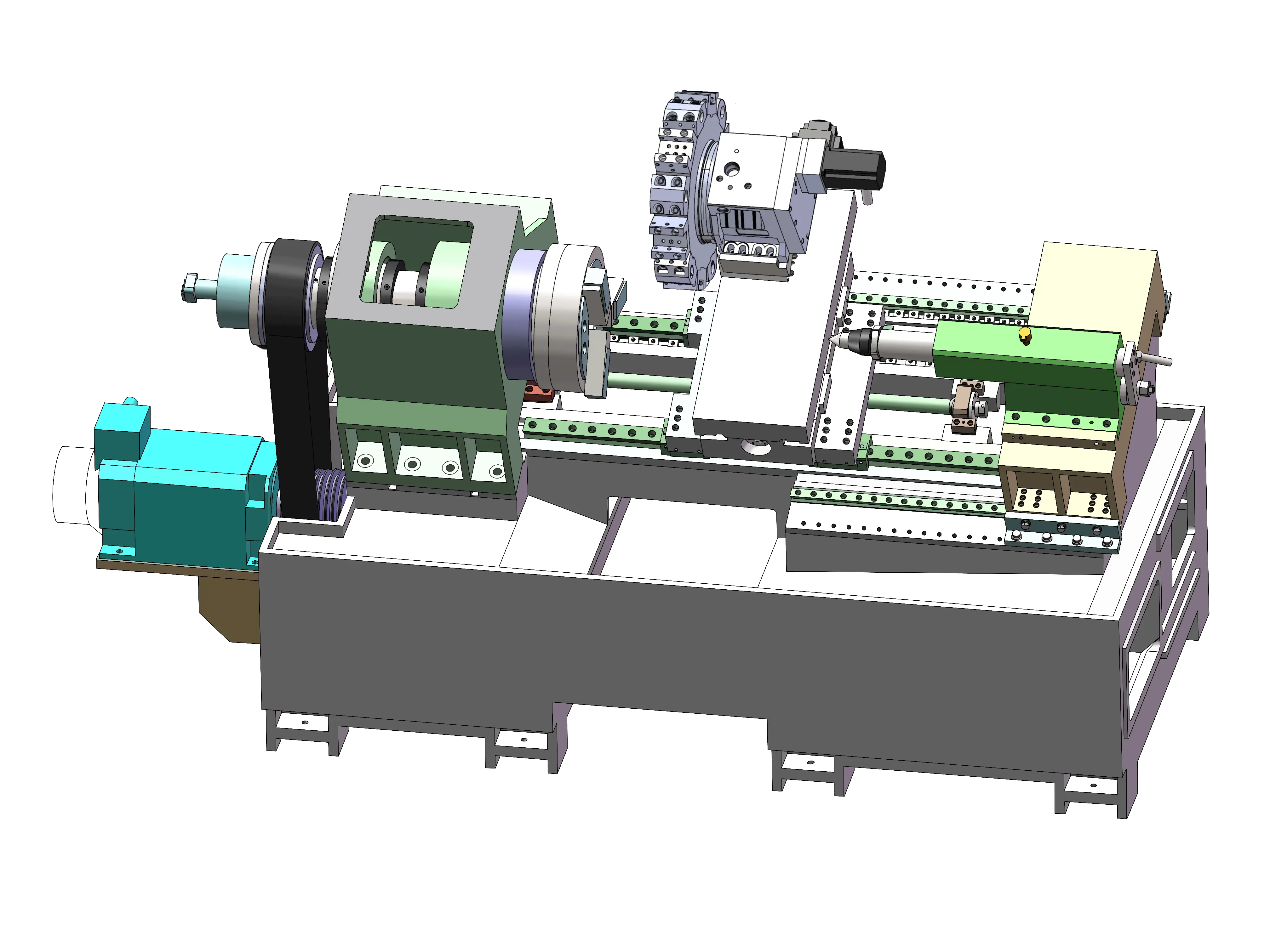 H5050 4100kg yüksek hızlı orta görev çete tipi CNC Metal işleme makinesi Chunk torna