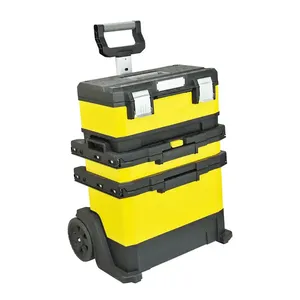 便携式塑料工具箱储物移动箱手推车携带箱带轮子工具手推车