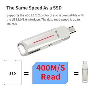 Memoria USB Otg 128 de alta velocidad, Pendrive de 32gb, 64gb, 256GB, 512GB, 3,0 GB, interruptor de protección de escritura, unidad Flash tipo C de Metal
