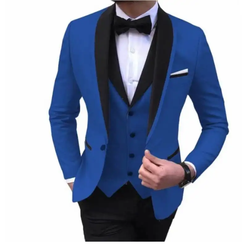 Melhor conjunto de ternos para casamento masculino, slim, 3 peças, feito sob encomenda, blazer, baile, para homens