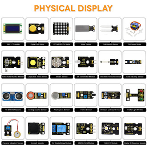 Kit de inicio de Sensor Keyestudio 48 en 1 de alta calidad para proyectos de bricolaje Arduino (sensores de 48 piezas) Kit de módulo electrónico de programación