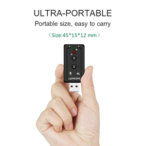 7,1 Tarjeta de sonido USB externa USB a Jack de auriculares de 3,5mm Adaptador de Audio Mic-teléfono de la tarjeta de sonido para Mac ganar Compter Android Linux - Product Image 2
