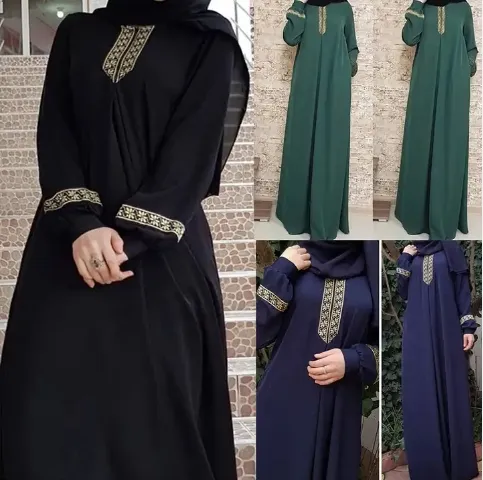 2024 Wholesale Plus Size Islamic Clothing Loose Muslim Maxi Dress Abaya For Women