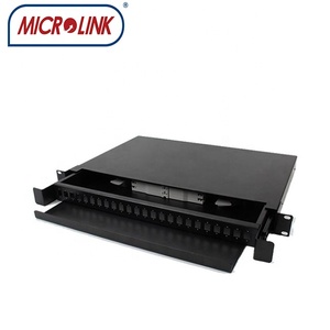 Panel de parche de fibra óptica tipo cajón deslizante estante de 19 pulgadas, 1U, 24 puertos SC, marco de distribución dúplex ODF con coletas y adaptador - Product Image 3