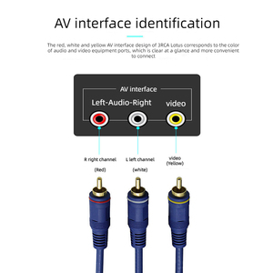 AV kablosu 3 RCA erkek tak RCA Stereo ses Video erkek AUX kablosu TV, bilgisayar, kamera, DVD OYNATICI, güç amplifikatörü, vb - Product Image 4