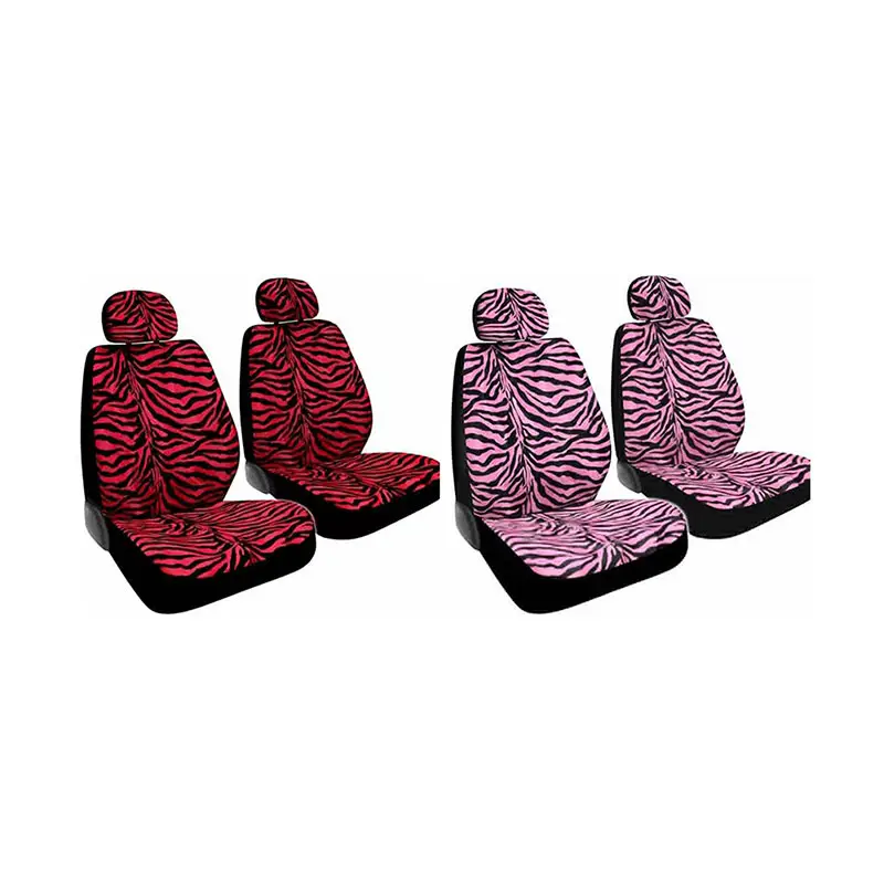 Лидер продаж, Розовый бархатный универсальный чехол на сиденье автомобиля с узором зебры для женщин