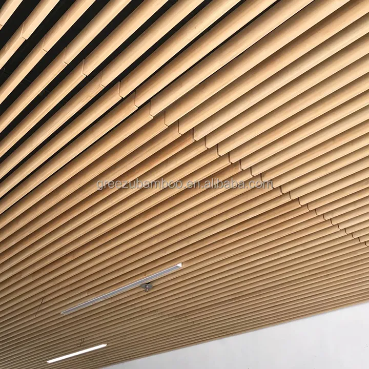 5.8m o più resistenza al fuoco UV rivestito di bambù rivestimento della parete di bambù controsoffitto per l'arredamento d'interni