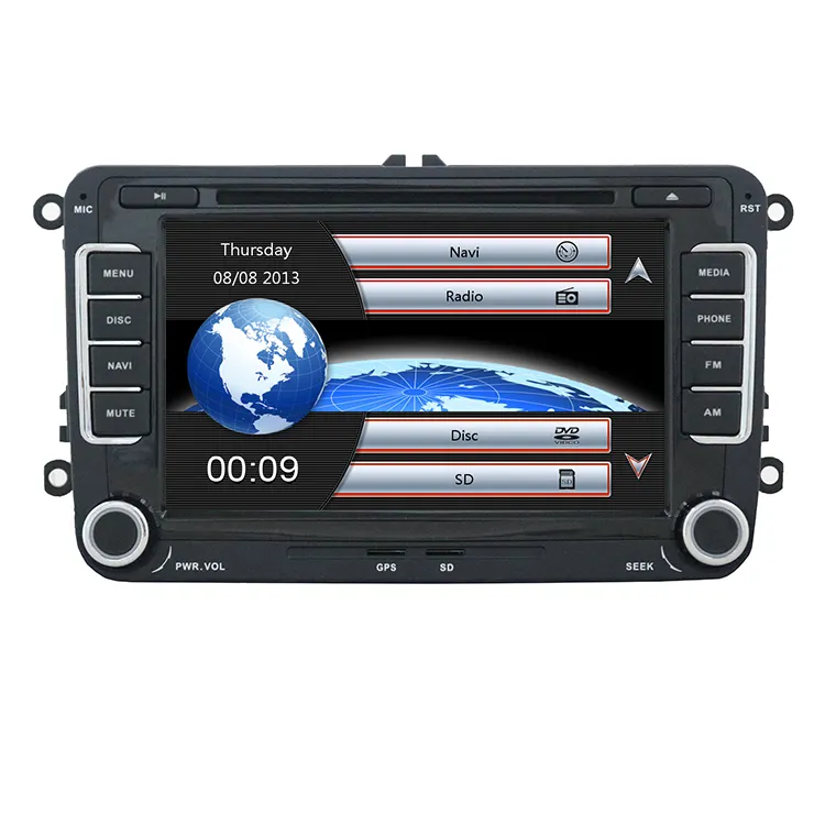 ZYCGOTEC工場卸売MTK3360車マルチメディアプレーヤー2 Din車DVD VW/Skoda FM AMラジオGPSBTマップ