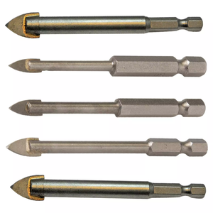 Factory Price 6mm Sand <strong>Blasted</strong> Single Carbide Tip Glass Drill Bit Tile Drill Bit for Glass Ceramic Porcelain Tile Drilling
