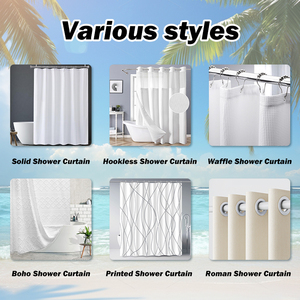 Hot Bán Thiết Kế Hiện Đại Polyester Rèm Cửa Tắm Với 12 Móc Chống Thấm Nước Cổ Điển Chuỗi Đèn Cho Phòng Tắm & Khách Sạn - Product Image 3