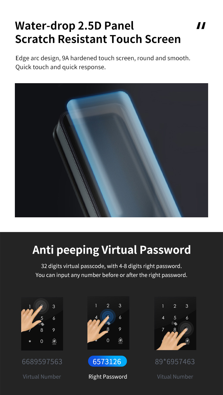 Economic Keyless Handle Fingerprint Door Lock with Wifi Tuya APP