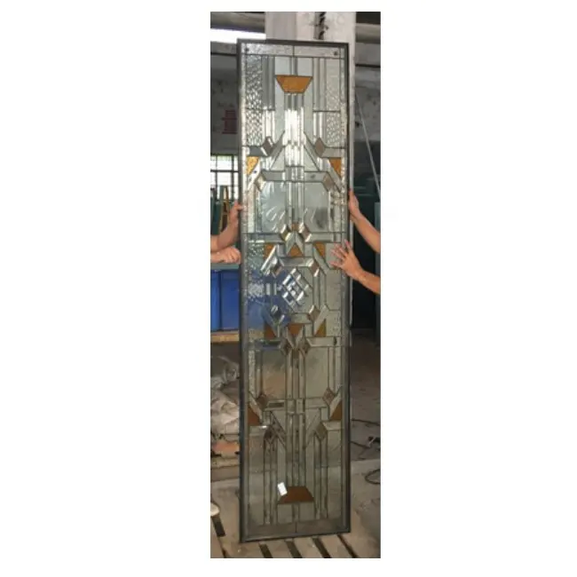 De tiffany de panel de vidrio para puerta de hierro forjado de
