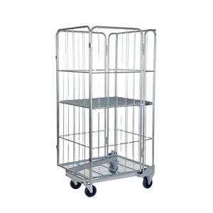 Haoshuo chất lượng ráp kim loại giao thông vận tải thép không gỉ giá gấp dây lưới lưu trữ CuộN lồng xe đẩy - Product Image 1