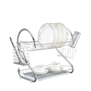 <strong>S</strong>-Type Household Tableware Storage Organizer Double Layer Kitchen Shelf Multifunctional <strong>Dish</strong> Drying <strong>Rack</strong>