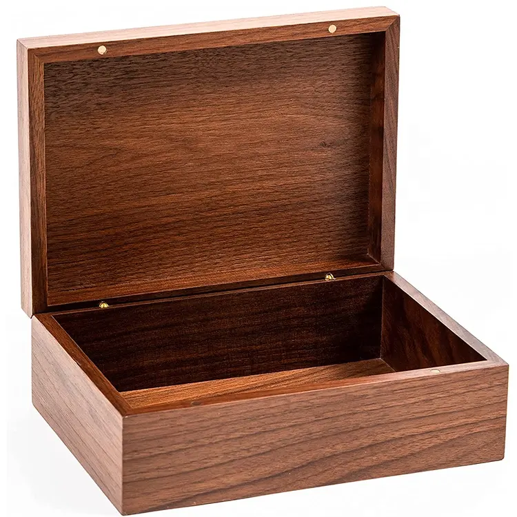 装飾的な長方形の木製収納ボックス滑らかな木製ボックスギフト卸売用