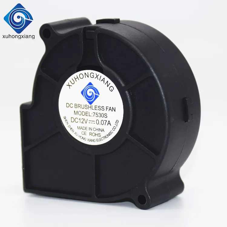 XuHongXiang 7530 DC Blower 12V Low Noise Blower 4500RPM Centrifugal Cooling Fan
