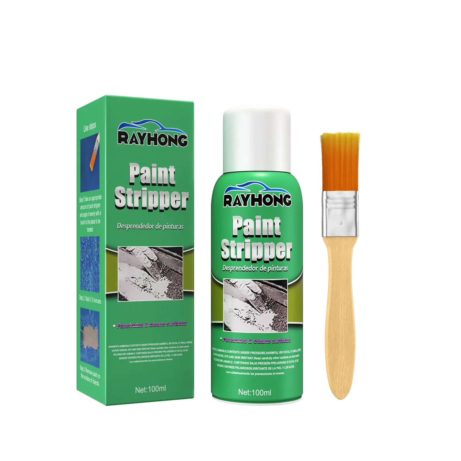 Removedor de pintura Rayhong Rueda automotriz limpieza y removedor de pintura sin costuras elimina la pintura eficiente de las superficies metálicas