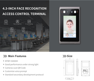 Waterproof 4.3-inch AI <strong>3d</strong> <strong>Face</strong> <strong>Recognition</strong> Camera Access Control Biometric Machine Terminal Smart Door Lock Attendance System - Product Image 5