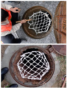 ท่อระบายน้ำโพลีเอสเตอร์ HDPE ท่อระบายน้ำรูปกลมฝาครอบกันตกสุทธิความปลอดภัยสำหรับคนเดินเท้า - Product Image 3