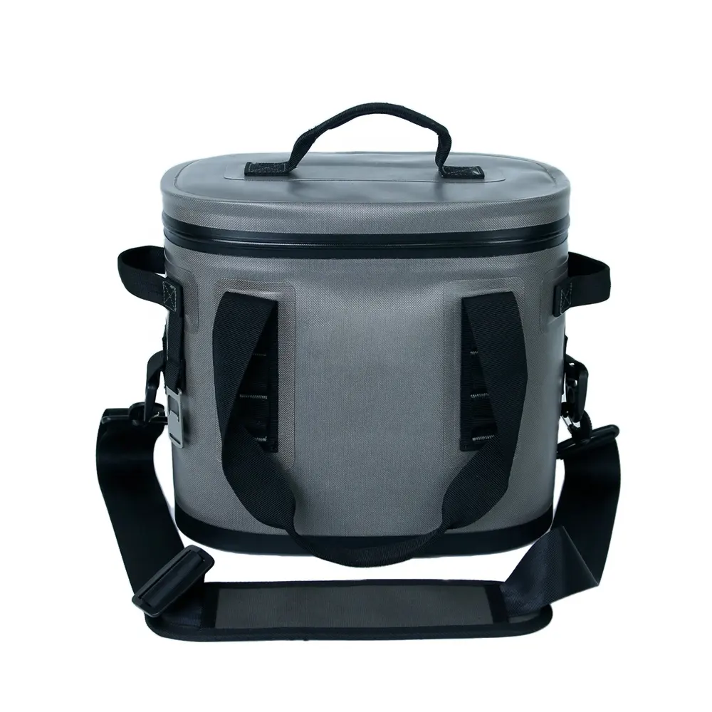 Aangepaste Zachte Draagbare Aluminiumfolie Waterdichte Grote Picknick Met Schouderriem Brede Lunch Thermisch Geïsoleerde Koeltas Tas