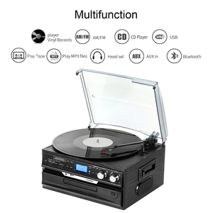 多黑胶播放器，带CD播放器/USB/SD记录/AUX输入/收音机/卡带 - Product Image 2