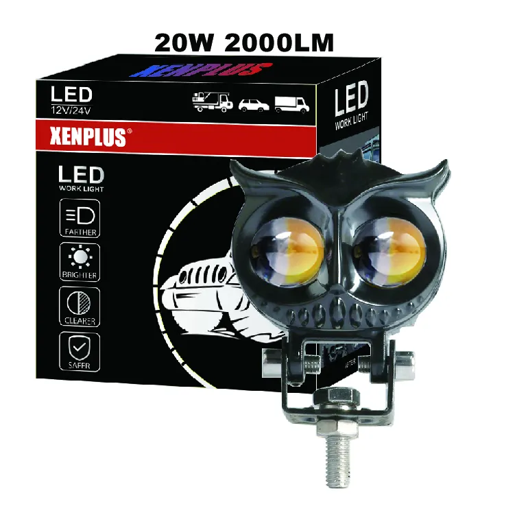 LW13 Super Heldere 2 Lens 12V 24V 20W 2000LM 6500K IP68 Led Rijden Licht Wit/amber Offroad Led Werklamp