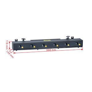 IP65防水屋外12W 18W RGBWアニメーションレーザービームアレイLED光源6アイ付きDJステージ用